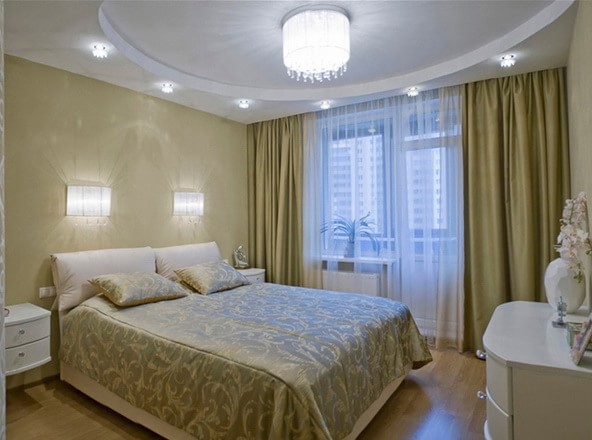 Дизайн гипсокартонных потолков в спальне