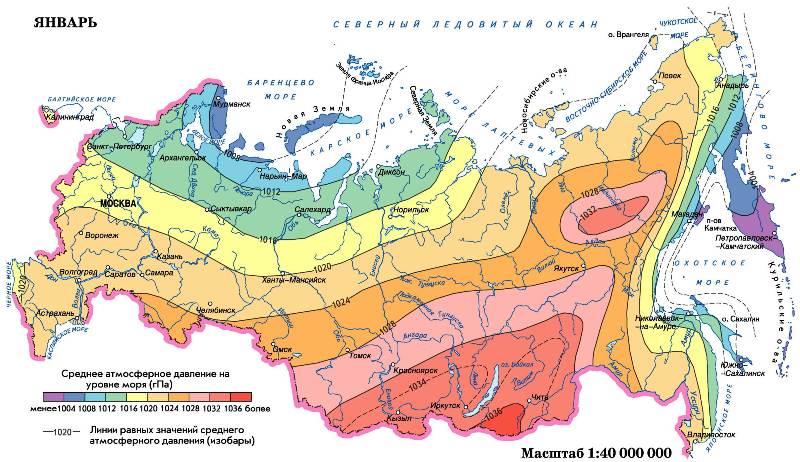 Атмосферное давление в России