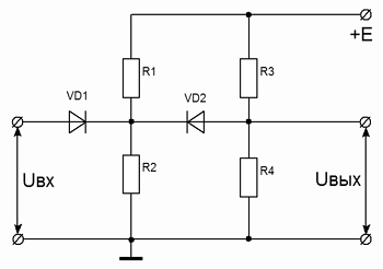 двухсторонний последовательный ограничитель с общим источником смещения