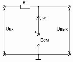 параллельный диодный ограничитель снизу
