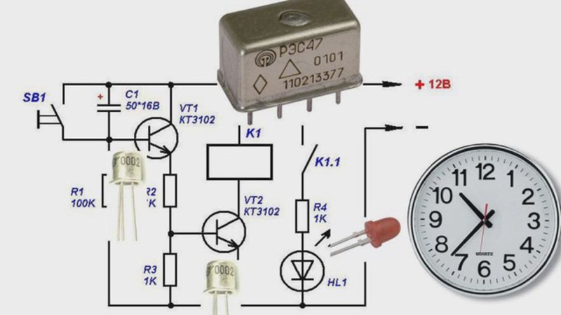 Схема реле времени 