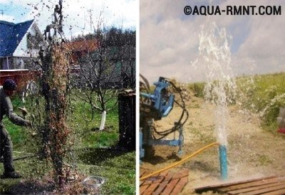 Чистка скважины компрессором 