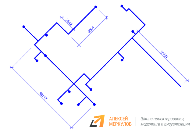 Рис. 2 – Пошаговый пример, как рисовать аксонометрию в AutoCAD