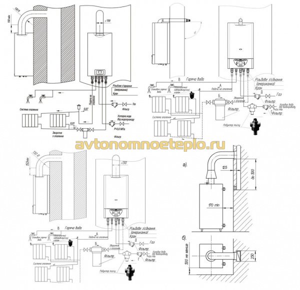монтажные схемы для котлов Данко