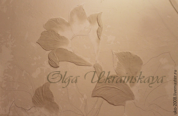 Делаем барельеф с лилиями на стене, фото № 14