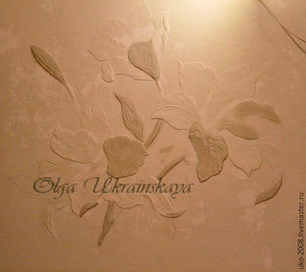 Делаем барельеф с лилиями на стене, фото № 18