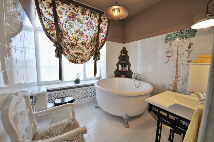 сантехника в интерьере ванной в прованском стиле