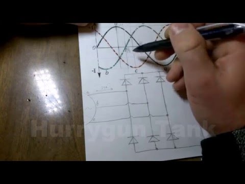 Как работает трёхфазный диодный мост.