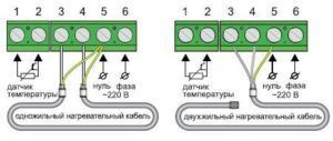 Схемы подключения одножильного и двужильного кабеля для теплого пола