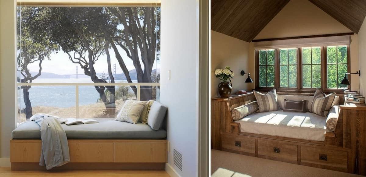 Спальное место у окна — превосходный вариант для времяпровождения за книгой или отдыхом