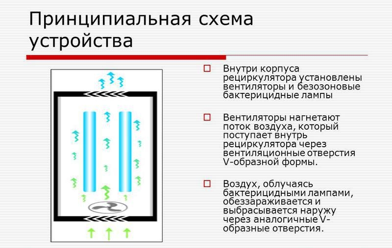 Принципиальная схема устройства закрытой кварцевой лампы