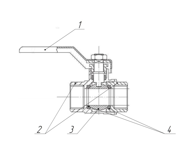 Шаровой кран в разрезе