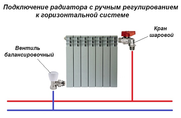 Схема с балансировочным вентилем