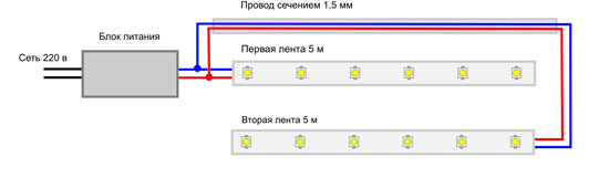 Схема параллельного подключения LED подсветки