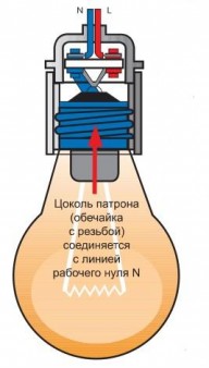 Схема подключения светильника