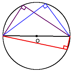 вписанный угол опирающийся на диаметр