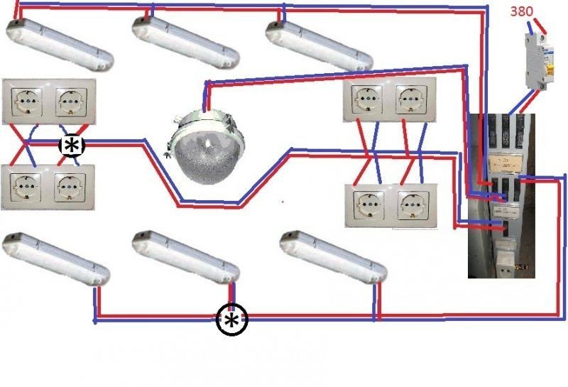 разводка проводки в гараже фото