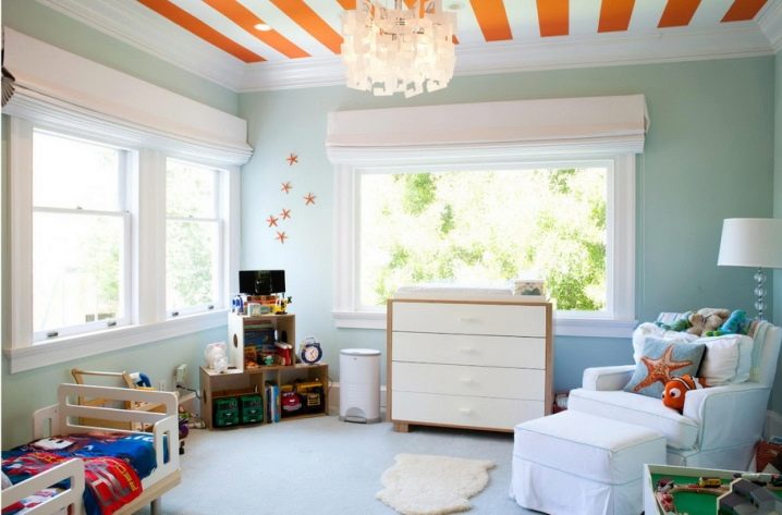 Какой лучше делать потолок в детской комнате? 