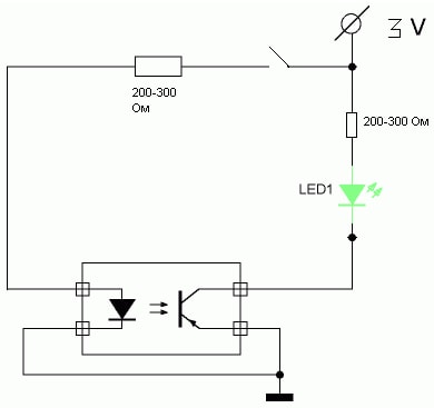 Схема с оптопарой